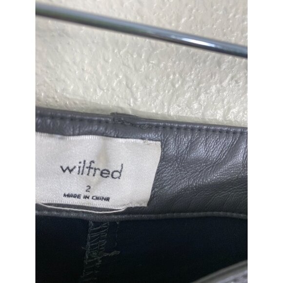 Aritzia Wilfred The Melina Faux Leather Straight leg Pants Womens 2 Gray Green - Picture 5 of 16